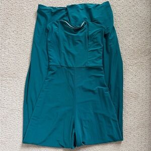 Teal Strapless Jumpsuit